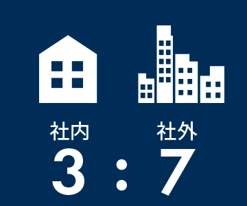 社内 3 : 社外 7